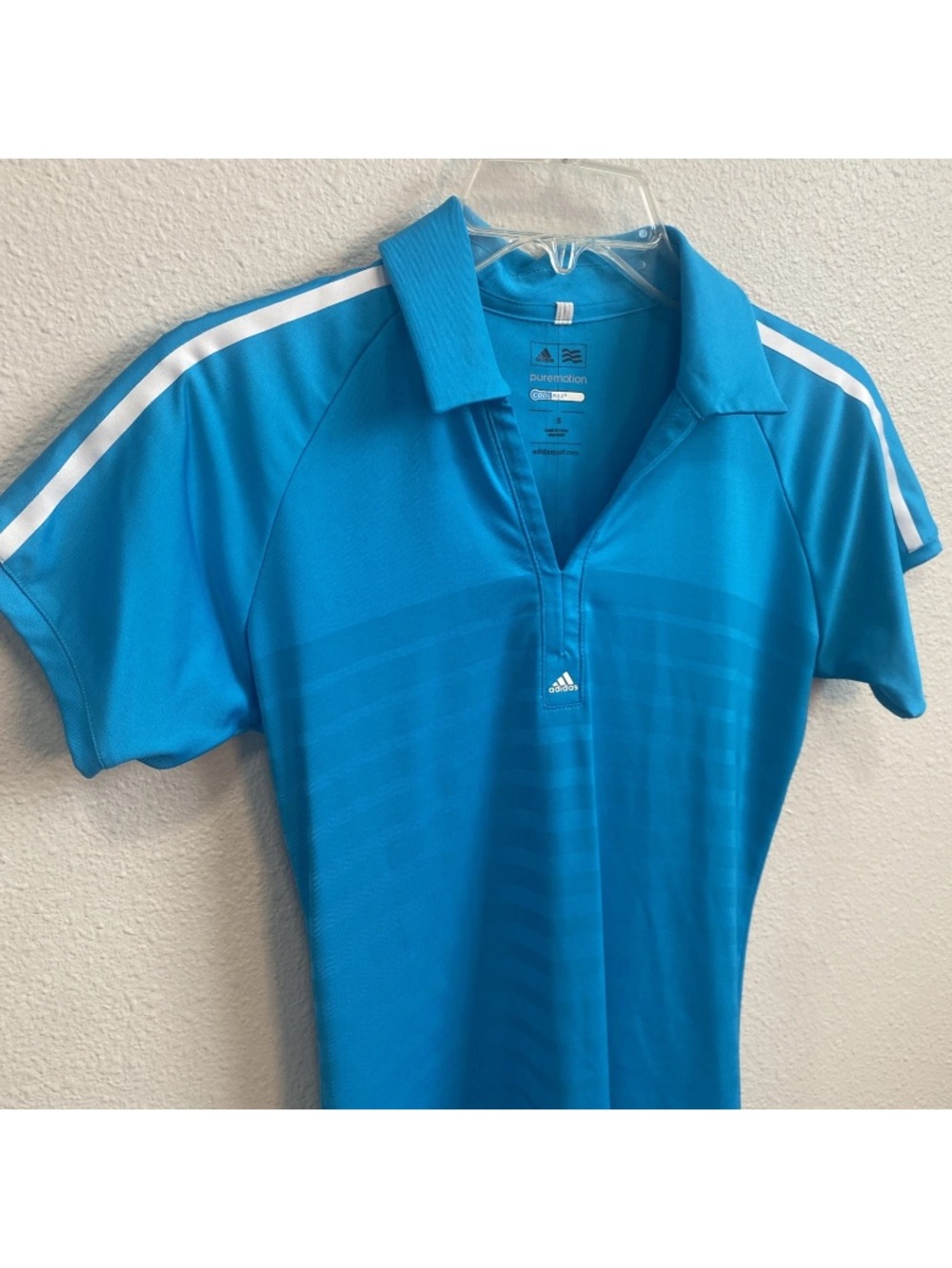 Adidas Puremotion CoolMax Womens Teal Blue Adidas Golf Polo Size small Athletic